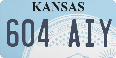 KS license plate 604AIY