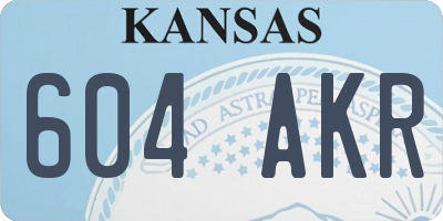 KS license plate 604AKR