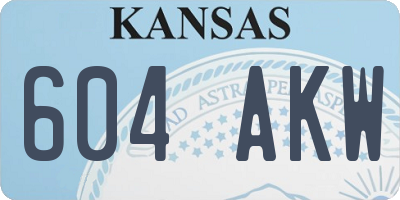 KS license plate 604AKW
