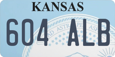 KS license plate 604ALB