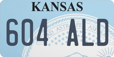 KS license plate 604ALD