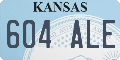 KS license plate 604ALE