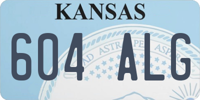 KS license plate 604ALG