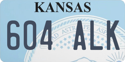KS license plate 604ALK