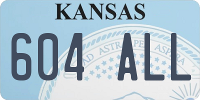 KS license plate 604ALL