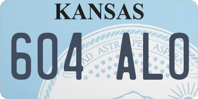 KS license plate 604ALO