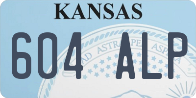 KS license plate 604ALP
