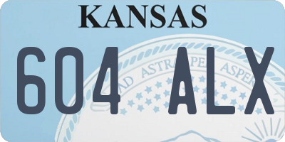 KS license plate 604ALX