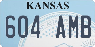 KS license plate 604AMB