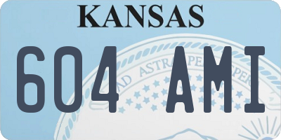 KS license plate 604AMI