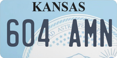 KS license plate 604AMN