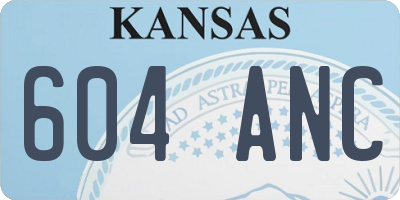 KS license plate 604ANC