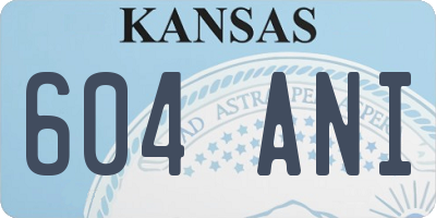 KS license plate 604ANI