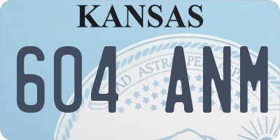KS license plate 604ANM