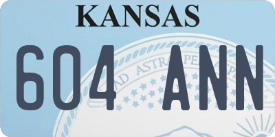 KS license plate 604ANN
