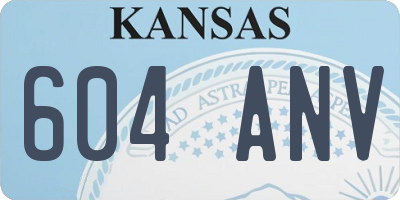 KS license plate 604ANV