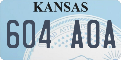 KS license plate 604AOA