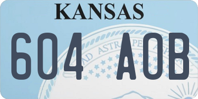 KS license plate 604AOB