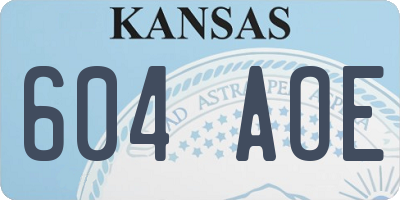 KS license plate 604AOE