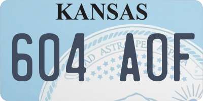 KS license plate 604AOF