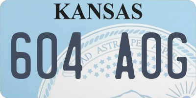 KS license plate 604AOG
