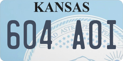 KS license plate 604AOI
