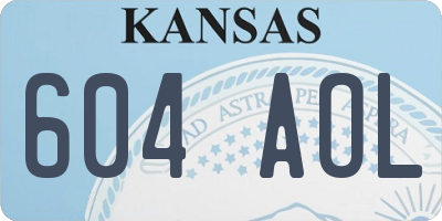 KS license plate 604AOL