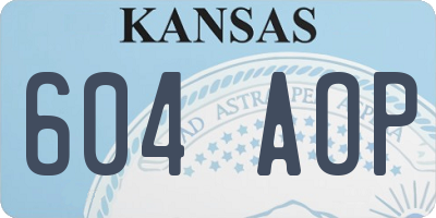 KS license plate 604AOP