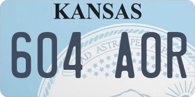 KS license plate 604AOR