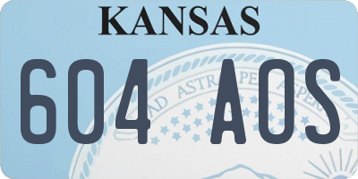 KS license plate 604AOS