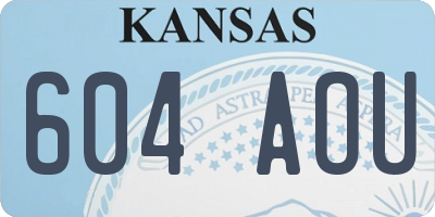 KS license plate 604AOU