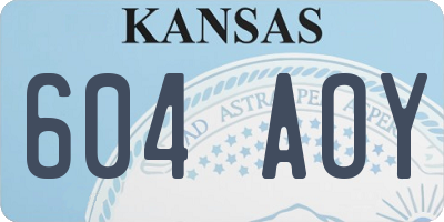 KS license plate 604AOY