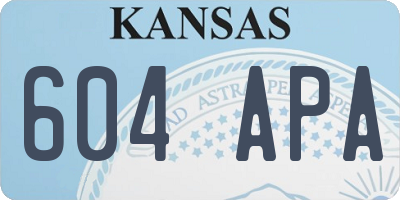KS license plate 604APA