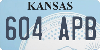 KS license plate 604APB