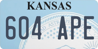 KS license plate 604APE