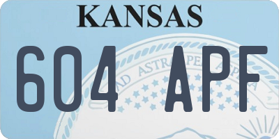 KS license plate 604APF