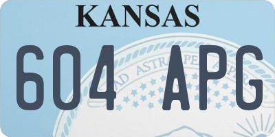 KS license plate 604APG