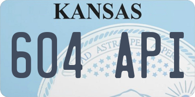 KS license plate 604API