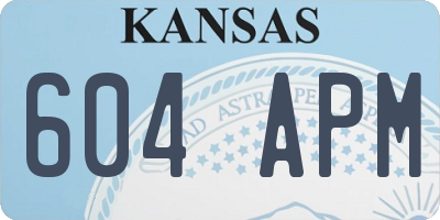 KS license plate 604APM