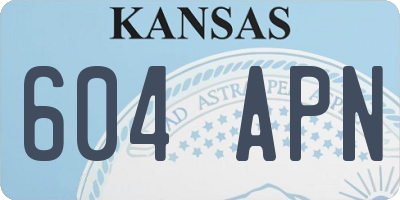 KS license plate 604APN