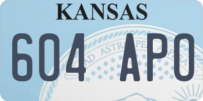 KS license plate 604APO