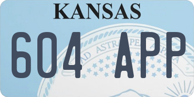 KS license plate 604APP