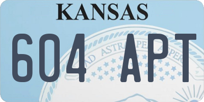 KS license plate 604APT