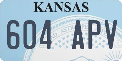 KS license plate 604APV