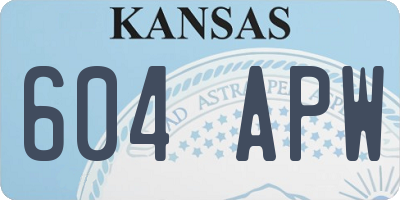 KS license plate 604APW