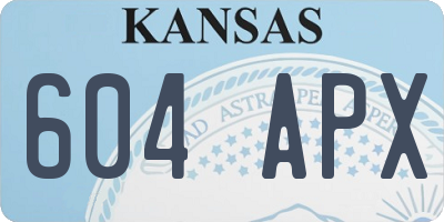 KS license plate 604APX