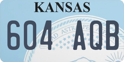 KS license plate 604AQB