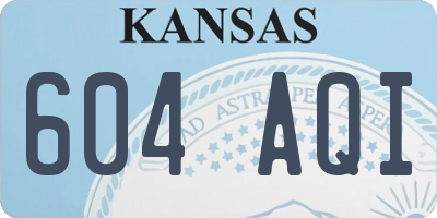 KS license plate 604AQI