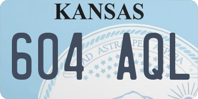 KS license plate 604AQL