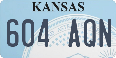 KS license plate 604AQN